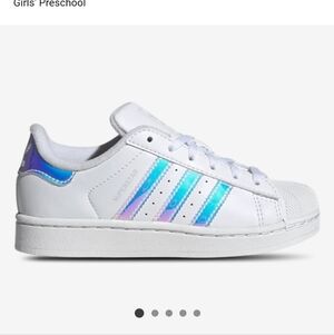 Adidas White Sneakers with Iridescent Accents